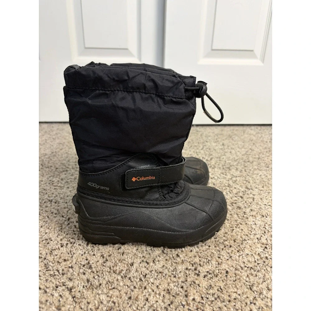 Columbia Snow Boot Boys 13 Powderbug Plus II Waterproof 400g Black Insulated